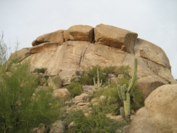 A boulder at The Boulders Resort in Arizona